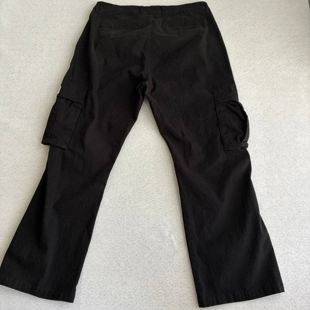 YoungLA Jeans Mens XL Black Streetwear Baggy Cargo All Over Embroidered Pants